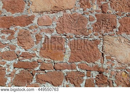 Red Natur Stone Wall Background, Stone Wall Texture
