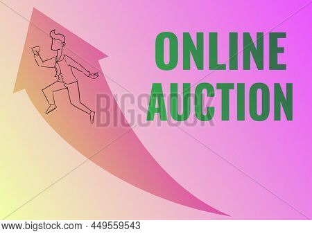 Conceptual Display Online Auction. Business Overview Digitized Sale Event Which Item Is Sold To The 