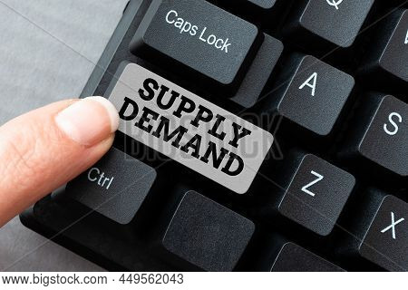 Handwriting Text Supply Demand. Word Written On Relationship Between The Amounts Available And Wante