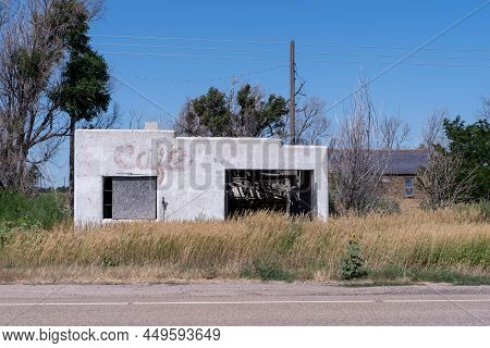 Old, Abandoned Cafe Restaurant Near Idalia, Colorado Along Highway 385