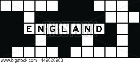 Alphabet Letter In Word England On Crossword Puzzle Background