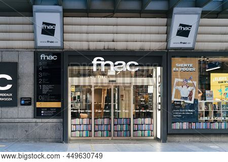 Madrid, Spain - October 3, 2020: Fnac Store In Preciados Street In Central Madrid