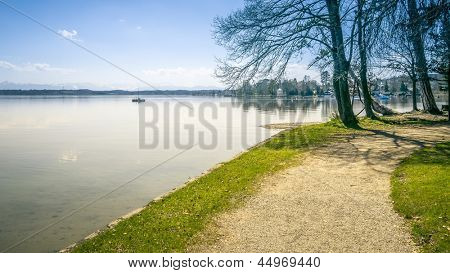 Obraz jezera Starnberg v Bavorsku Německo - Tutzing