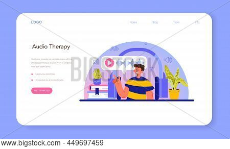 Speech Therapist Web Banner Or Landing Page. Doctor Diagnozing And Treating