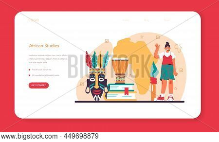 Orientalist Web Banner Or Landing Page. Professional Scientist Researching Near