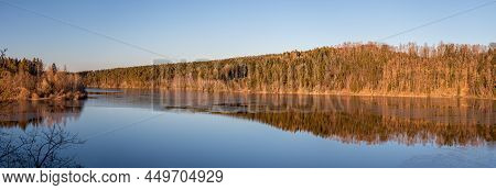 Landscape With Water Reservoir Rimov On The River Malse In South Bohemia, Czech Republic