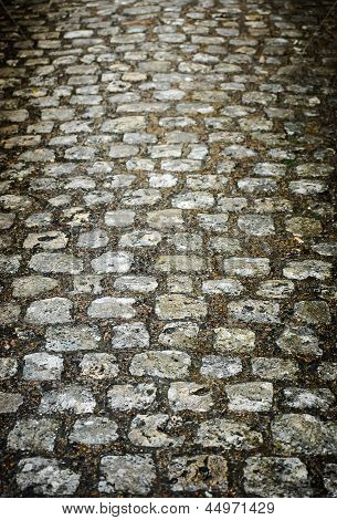 Ancient Stone Road In Laon
