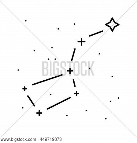 Big Dipper Constellation Line Icon Vector. Big Dipper Constellation Sign. Isolated Contour Symbol Bl