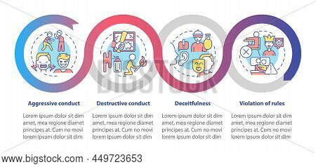 Conduct Disorder Groups Of Behavior Loop Infographic Template. Data Visualization With 4 Steps. Proc