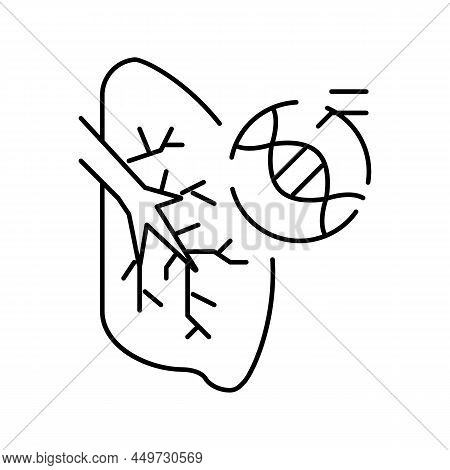 Cystic Fibrosis Respiratory Disease Line Icon Vector. Cystic Fibrosis Respiratory Disease Sign. Isol