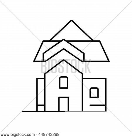 Roof Installation Line Icon Vector. Roof Installation Sign. Isolated Contour Symbol Black Illustrati