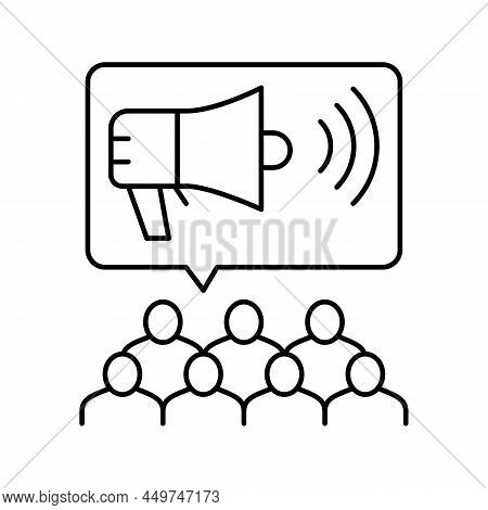 Public Relations Line Icon Vector. Public Relations Sign. Isolated Contour Symbol Black Illustration