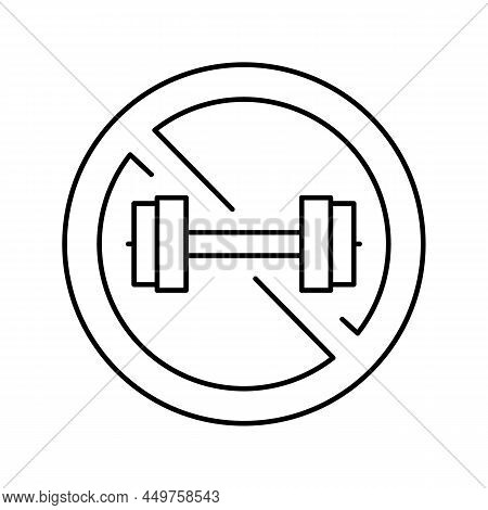 Contraindicated Load Line Icon Vector. Contraindicated Load Sign. Isolated Contour Symbol Black Illu