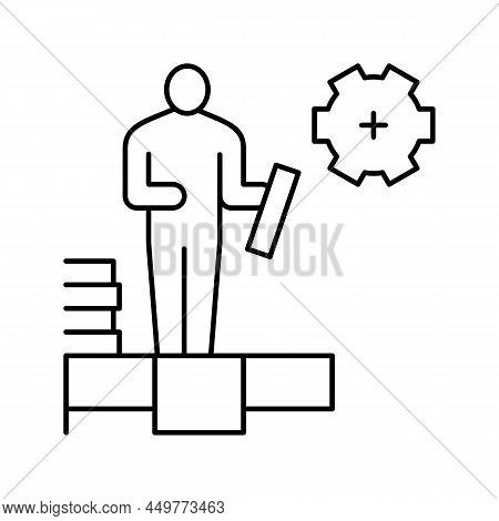 Master Tiler Line Icon Vector. Master Tiler Sign. Isolated Contour Symbol Black Illustration