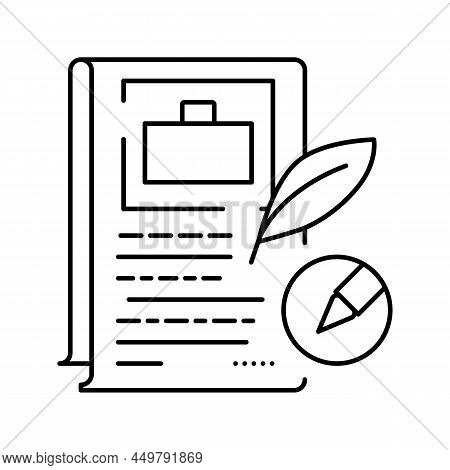 Storytelling Writing Line Icon Vector. Storytelling Writing Sign. Isolated Contour Symbol Black Illu