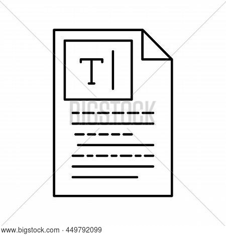 Copywriting Text Line Icon Vector. Copywriting Text Sign. Isolated Contour Symbol Black Illustration