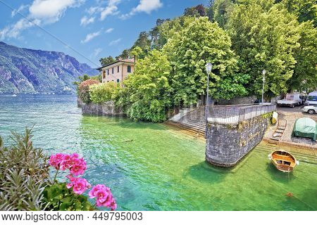 Punta Spartivento Viewpoint In Town Of Belaggio On Como Lake, Lombardy Region Of Italy