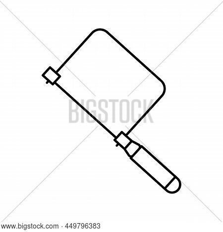 Coping Saw Carpenter Tool Line Icon Vector. Coping Saw Carpenter Tool Sign. Isolated Contour Symbol 
