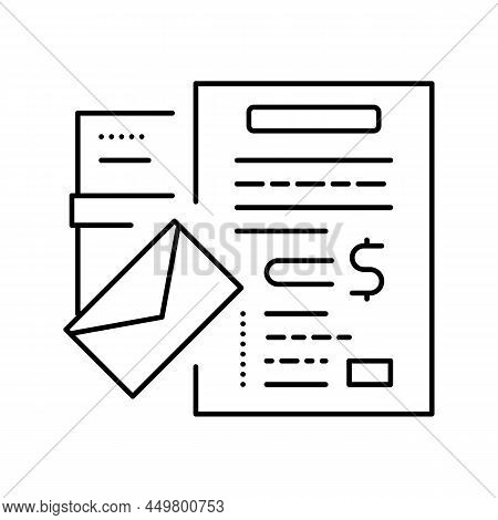 Payment For Service Line Icon Vector. Payment For Service Sign. Isolated Contour Symbol Black Illust