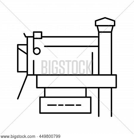 Mailbox Box For Mail Line Icon Vector. Mailbox Box For Mail Sign. Isolated Contour Symbol Black Illu