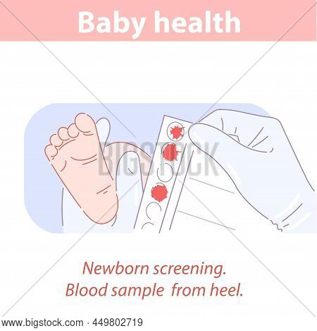 Blood Test Taken From Heel Of Newborn Baby.