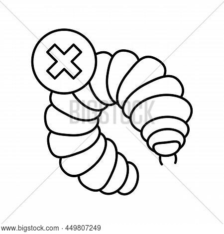 Woodworm Treatment Line Icon Vector. Woodworm Treatment Sign. Isolated Contour Symbol Black Illustra