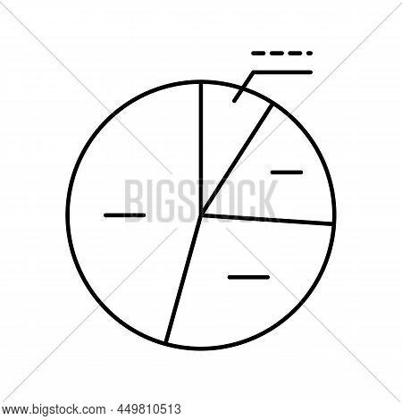 Pie Chart Line Icon Vector. Pie Chart Sign. Isolated Contour Symbol Black Illustration