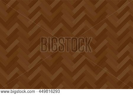 Wooden Parquet, Seamless Herringbone Pattern. Wood Grain Texture. Hardwood Dark Laminate Floor Top V