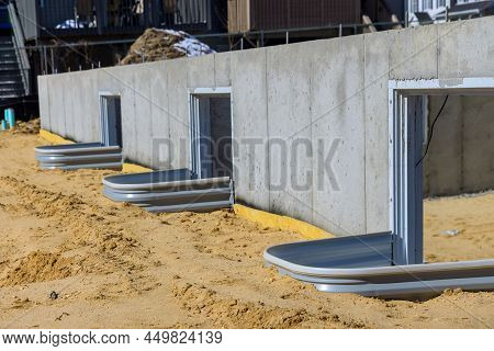 Residential On A New Home Installation Window Well For Basement Construction