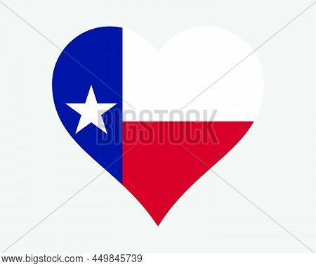 Texas Usa Heart Flag. Tx Us Love Shape State Flag. Texan United States Of America Banner Icon Sign S