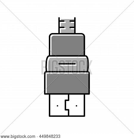 Hdmi Cable Color Icon Vector. Hdmi Cable Sign. Isolated Symbol Illustration