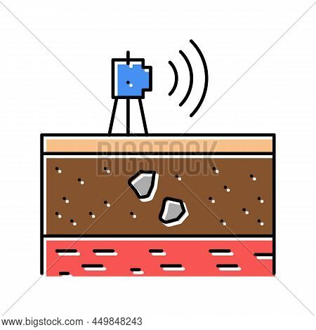 Geodetic Equipment Color Icon Vector. Geodetic Equipment Sign. Isolated Symbol Illustration