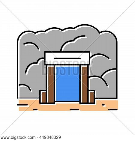 Mine Entry Color Icon Vector. Mine Entry Sign. Isolated Symbol Illustration