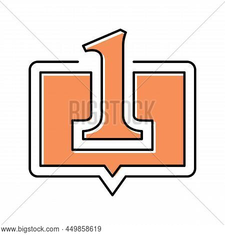 One Number Color Icon Vector. One Number Sign. Isolated Symbol Illustration