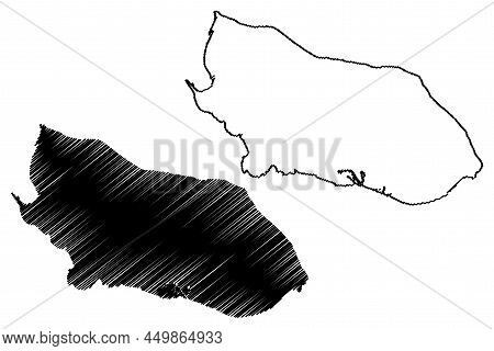 Sheppey Island (united Kingdom Of Great Britain And Northern Ireland, England) Map Vector Illustrati