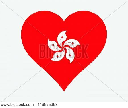 Hong Kong Heart Flag. Hk Love Shape Country Nation National Flag. Hong Kongese Banner Icon Sign Symb