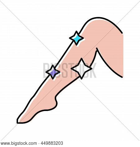 Shaved Leg Lady Color Icon Vector. Shaved Leg Lady Sign. Isolated Symbol Illustration