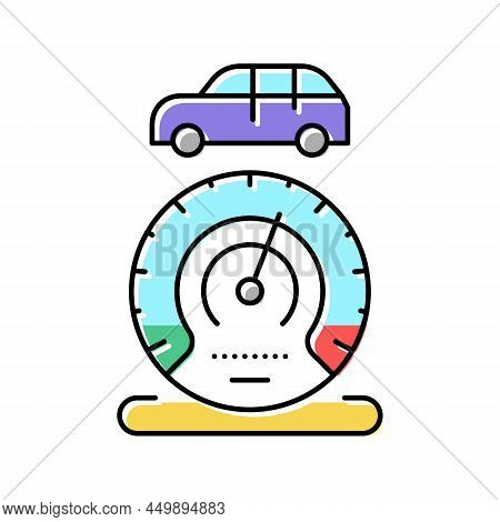 Mileage Car Equipment Color Icon Vector. Mileage Car Equipment Sign. Isolated Symbol Illustration