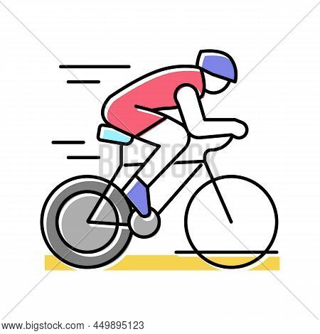 Sport Riding Bike Color Icon Vector. Sport Riding Bike Sign. Isolated Symbol Illustration