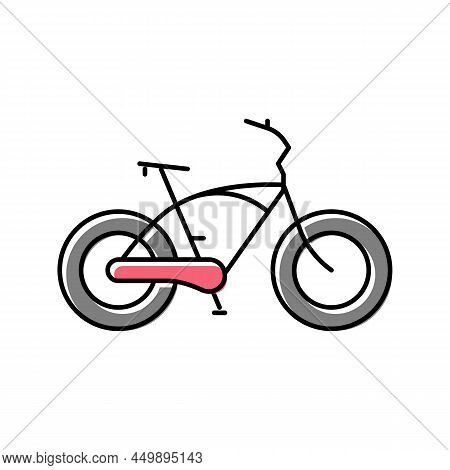 Cruiser Bike Color Icon Vector. Cruiser Bike Sign. Isolated Symbol Illustration