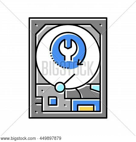 Hard Drive Data Recovery Color Icon Vector. Hard Drive Data Recovery Sign. Isolated Symbol Illustrat