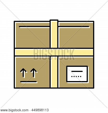Parcel Box Color Icon Vector. Parcel Box Sign. Isolated Symbol Illustration