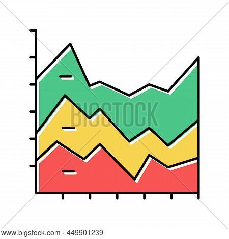 Stacked Area Chart Color Icon Vector. Stacked Area Chart Sign. Isolated Symbol Illustration