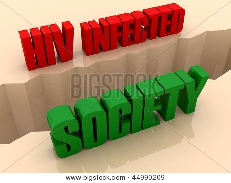 To ord HIV SMITTEDE og samfundet opdelt på sider adskillelse knæk.