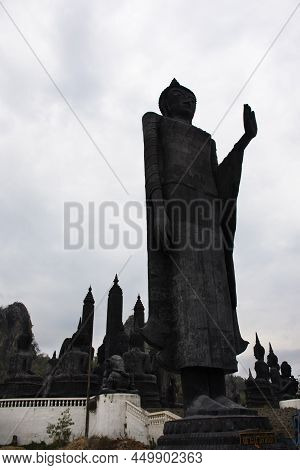 Buddha Statue For Thai People And Foreign Traveler Travel Visit Respect Praying Blessing With Holy A