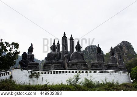 Buddha Statue For Thai People And Foreign Travelers Travel Visit And Respect Praying Blessing With H
