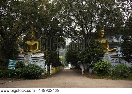 Buddha Statue For Thai People And Foreign Traveler Travel Visit Respect Praying Blessing With Holy A