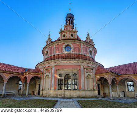 The Rondell Pavilion In Historical Castle Complex In Old Town Of Jindrichuv Hradec City. It Is The T
