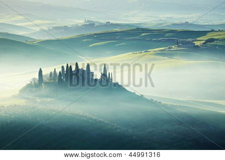 morning on countryside, San Quirico dÃ?Ã?Ã?ÃÂ´Orcia, Tuscany, Italy