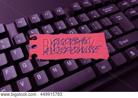 Handwriting Text Global Response. Conceptual Photo Indicates The Behaviour Of Material Away From Imp